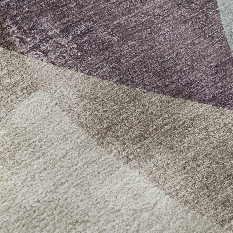 Tapis abstrait lavable à la machine de qualité supérieure Mayfield, Brun, 1 pi 8 po x 2 pi 6 po