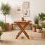 Table de bout pliable d'extérieur et d'intérieur en bois d'acacia, table d'appoint réglable pour économiser de l'espace