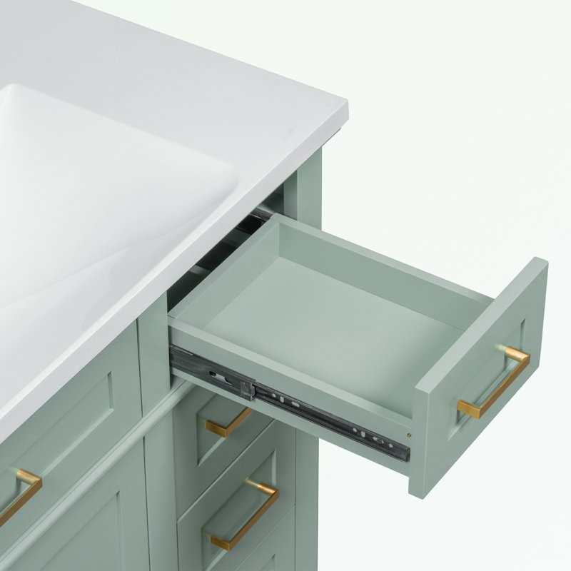 Flavie 36'' Bathroom Vanity with Top, Green
