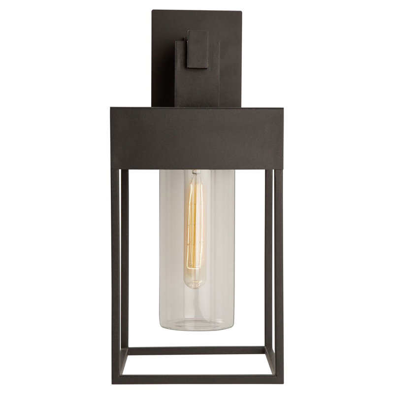 Applique murale d'extérieur 1 lumière Madian Noir, H 16,7 po x l 7,1 po x P 8,6 po