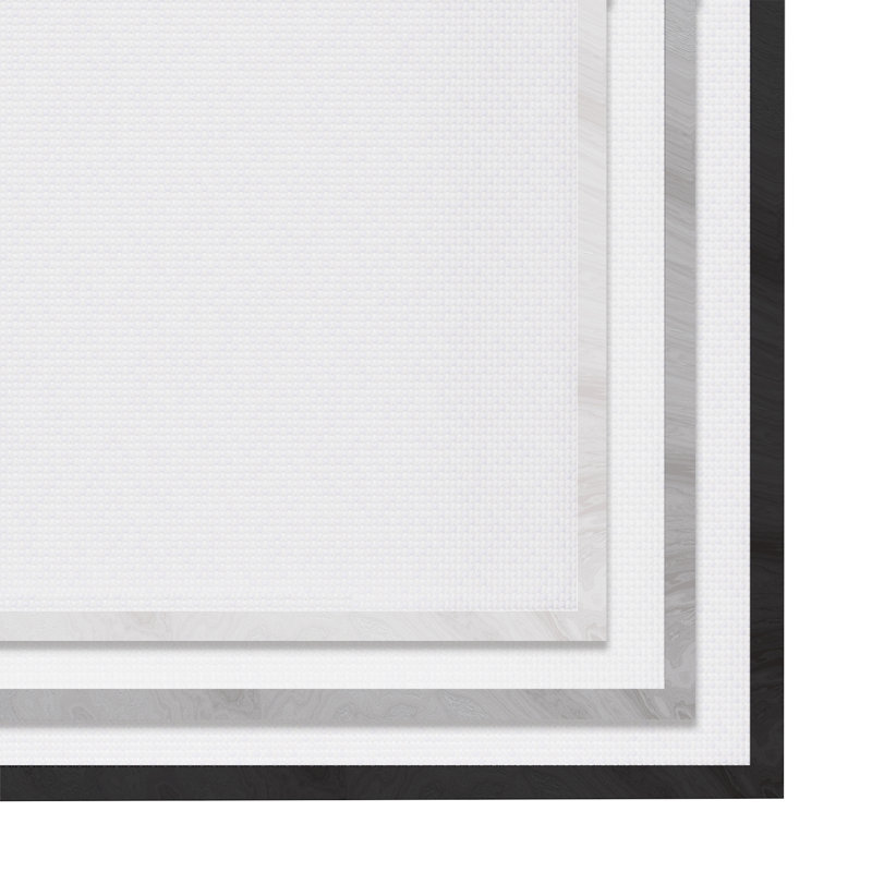 White Framed Sunflower Vase Canvas Print, 12" x 12"