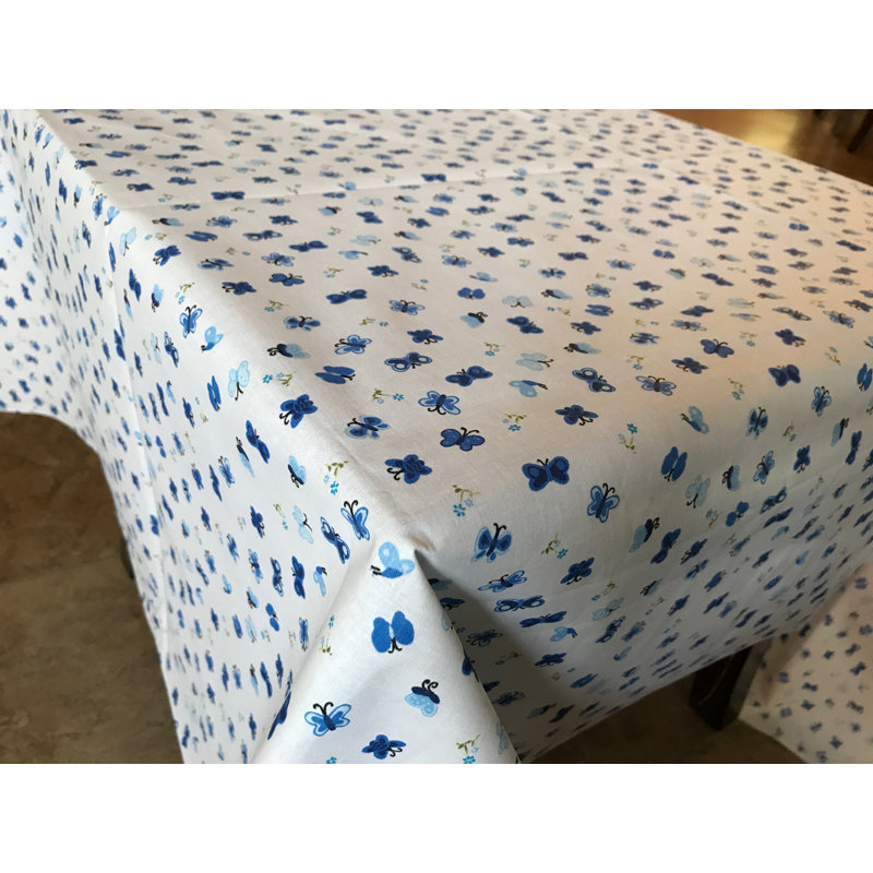 Nappes à imprimé papillons, Bleu, L 72 po x l 58 po