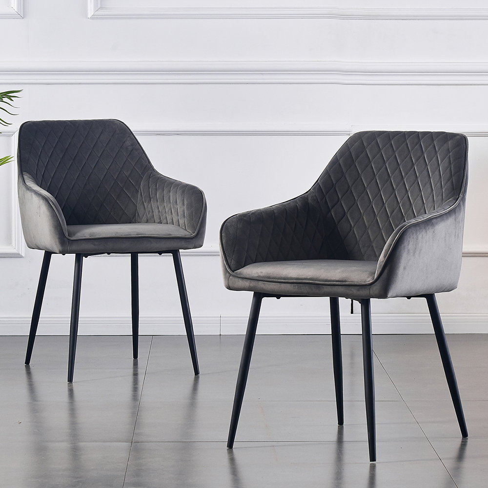 Sexton Upholstered Velvet Arm Dining Chair