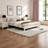 Pine Solid Wood King Size Bed Frame - White, No Box Spring Needed, 800 lbs Capacity-512188321-513638541