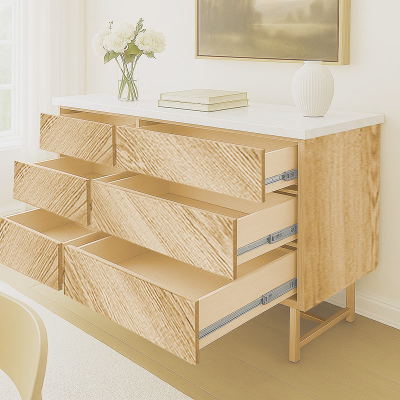 Commode pour chambre à coucher avec 6 tiroirs Millwood Pines