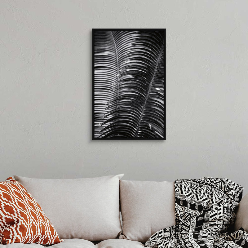 Art mural tropical III, H 32 po x l 22 po, Toile avec cadre noir