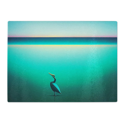 Lone Pelican  Glass Chopping Board