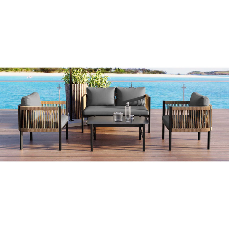 Canapé pour plusieurs personnes avec 1 table, Gris