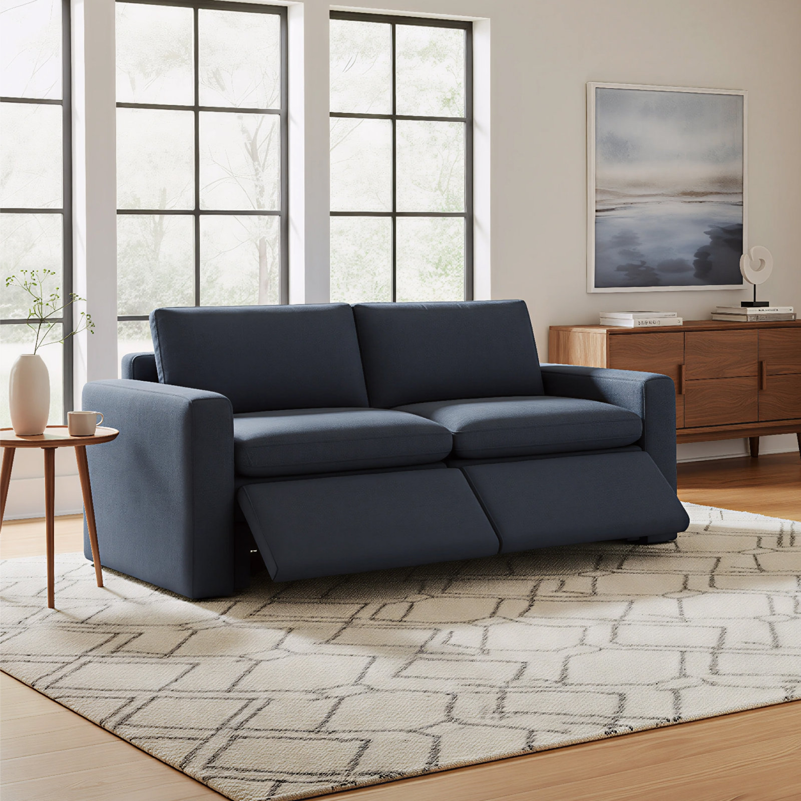 Lana 74" Linen Modular Sofa, Elite Indigo