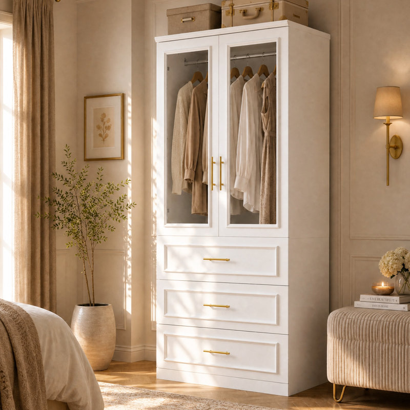 Armoire 2 portes et 3 tiroirs Abbate