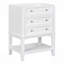 Meuble-lavabo 24 po sans lavabo, base seulement, structure en bois massif, armoire de rangement avec tiroir et tablette ouverte, blanc