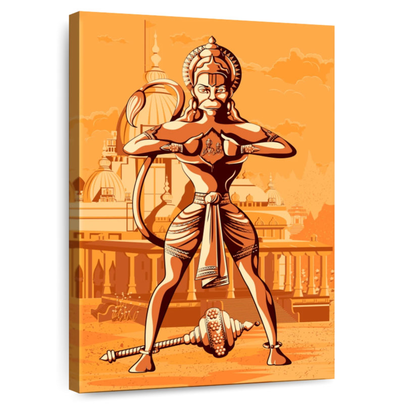 Adella Rama et Sita dans le dieu Hanuman, H 48 po x l 32 po
