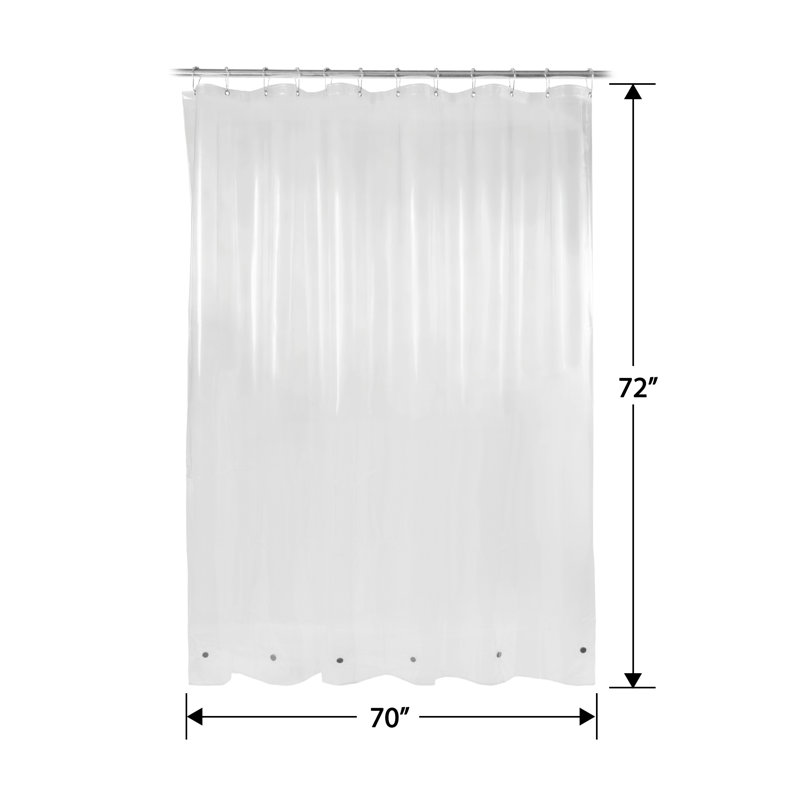 Doublure de rideau de douche simple imperméable en PEVA de couleur unie - Basics by Wayfair ™, Clair
