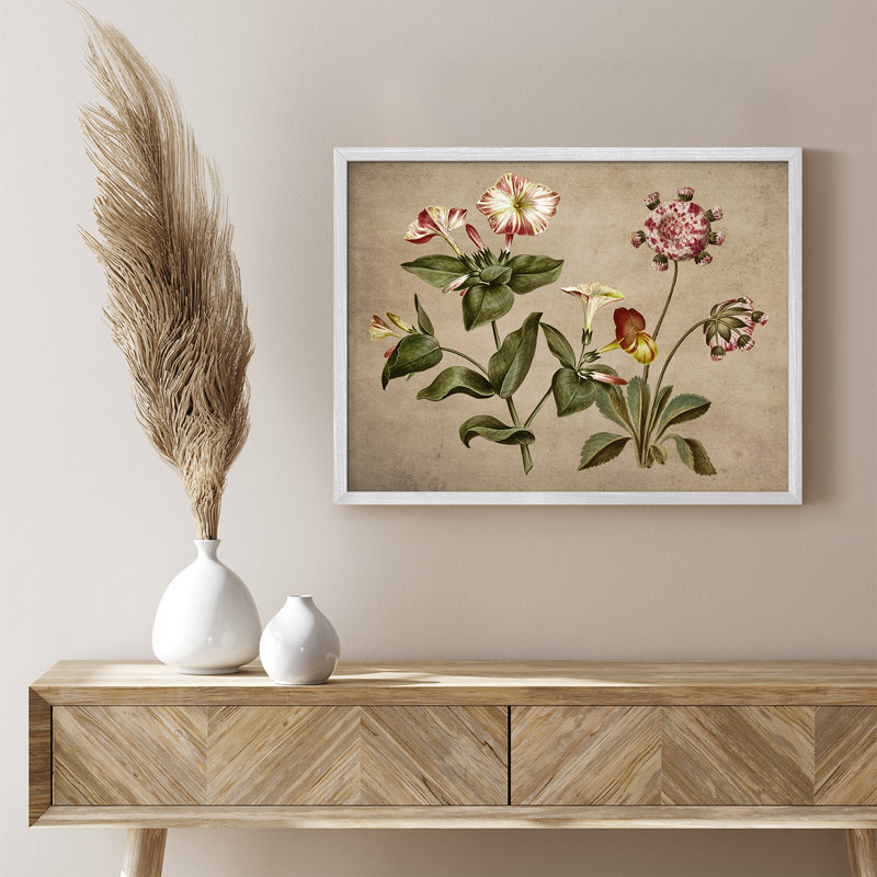 «Morning Glory Flowers Rustic Artwork, impressions encadrées, affiches, petit art mural de salle de bain», Blanc