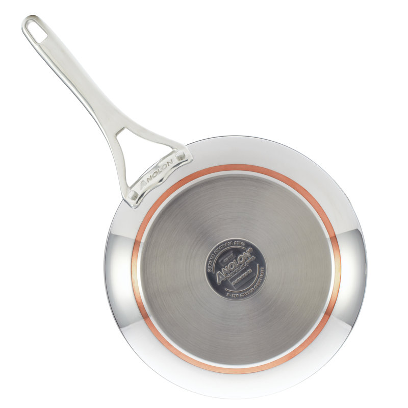 Anolon Nouvelle Copper Stainless Steel Frying Pan with Lid - Thumbnail 3