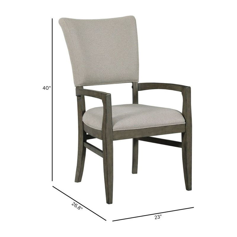Chaise avec accoudoirs en bois massif Barberena