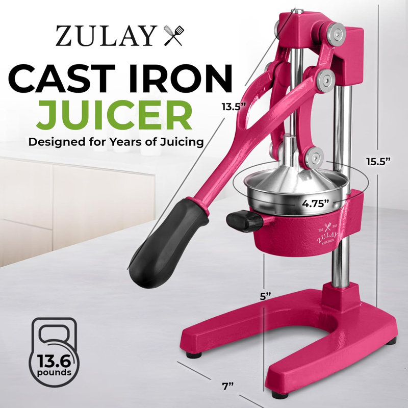 Presse-agrumes Zulay Kitchen Professional - Presse-agrumes manuel orange robuste et presse-citron, Bois rouge