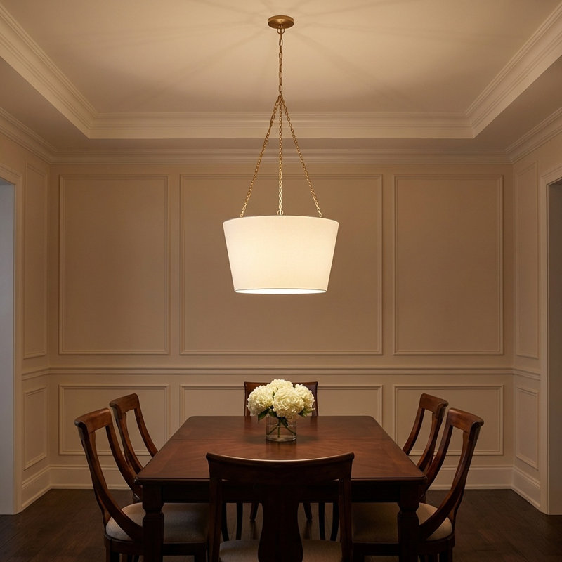 Herve Hanging Shade, Burnished Brass, 43.63" H x 24" W x 24" D