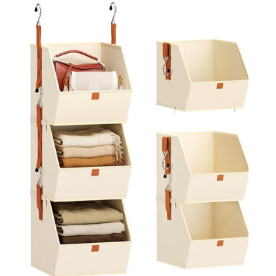 3-tier Hanging Closet Organizer With Hooks