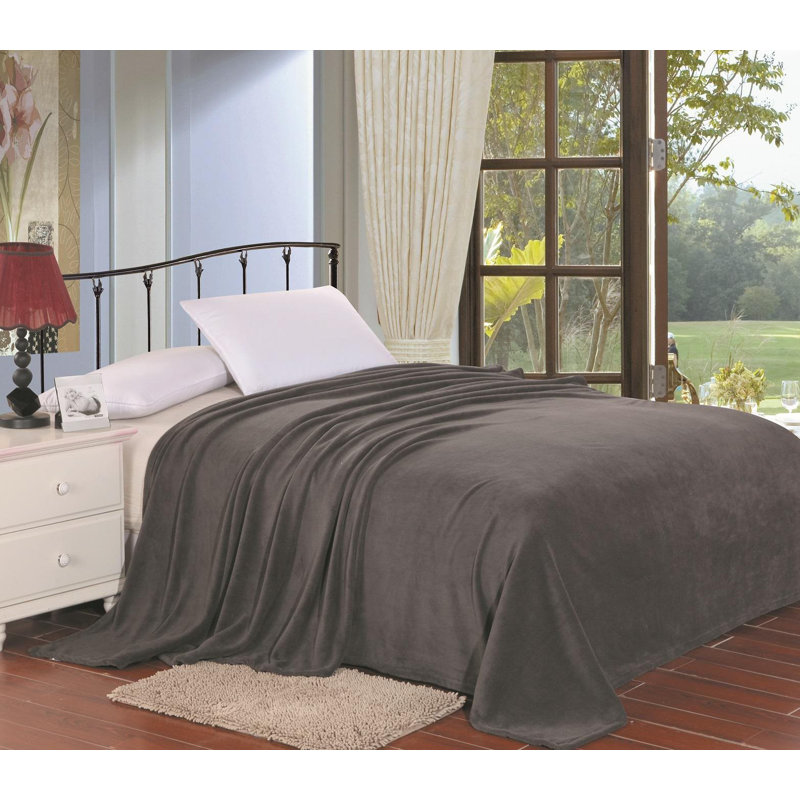  Couverture unie Simply Lush, Gris, Simple