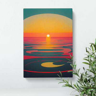 Peaceful Sunset Abstract - Wrapped Canvas