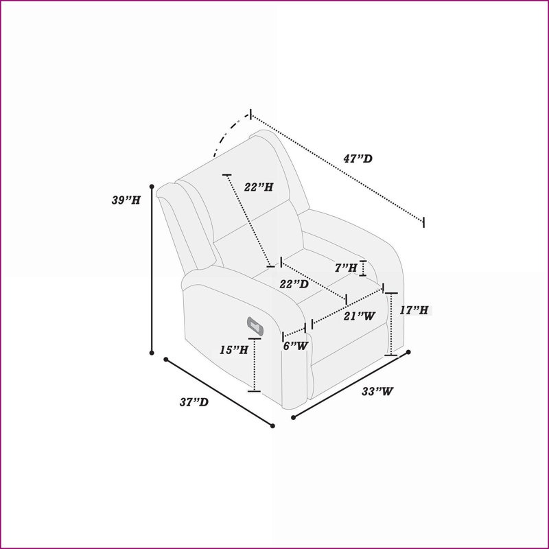 Fauteuils inclinables, fauteuil inclinable à mouvement manuel moderne avec design capitonné | Cuir d'unité centrale | Châtaignier