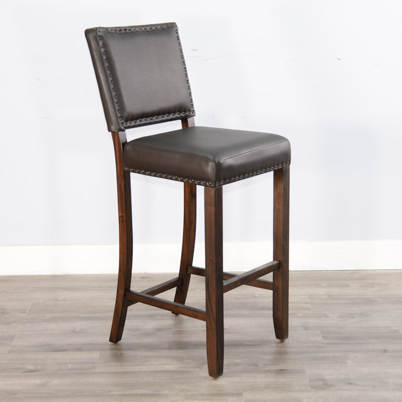 Desimirka Upholstered Counter Stool with Solid Wood Frame
