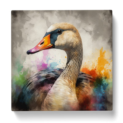 Goose Abstract Art - Wrapped Canvas