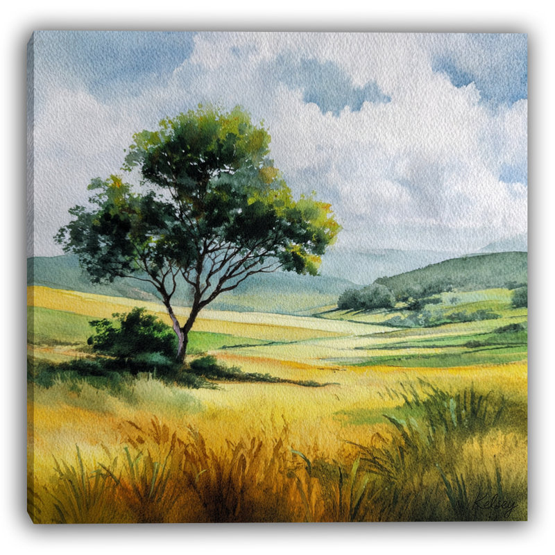 Quiet Meadow - Wrapped Canvas Print, 20" H x 20" W