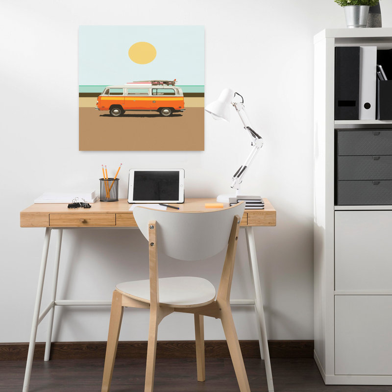 Art contemporain rétro, art côtier rétro, H 18 po x l 18 po