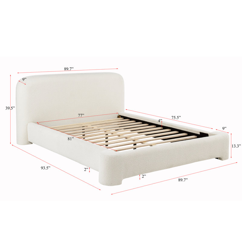 Lit plateforme Celab Boucle, King