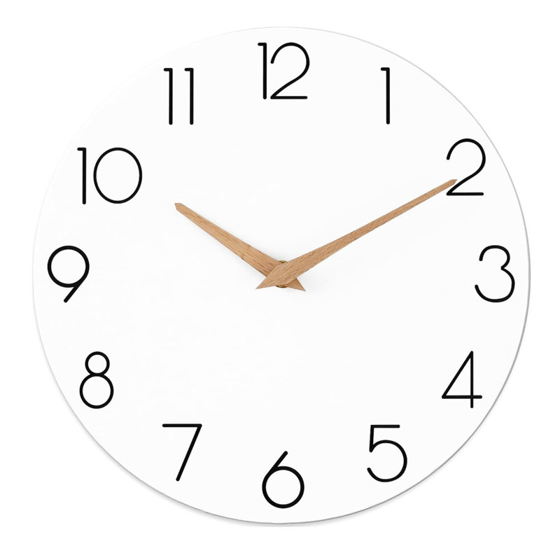 Wood Wall Clock, White