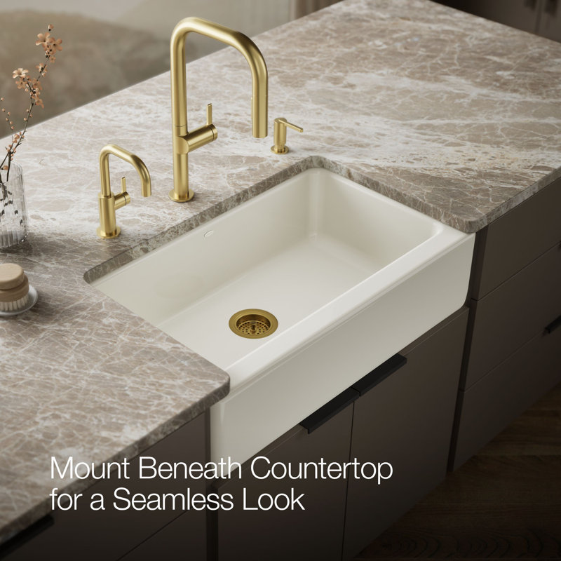 Dickinson Undermount Single-Bowl Farmhouse Kitchen Sinkundermount Single-Bowl Farmhouse Kitchen Sink, Biscuit