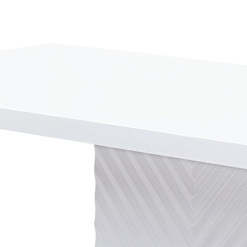 Table de salle à manger à piédestal 71,5 po Dovale, Blanc