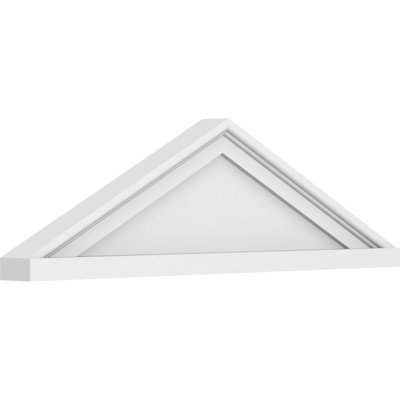 26"W x 7-1/2"H x 2"P (Pitch 6/12) Peaked Cap Smooth Architectural Grade PVC Pediment