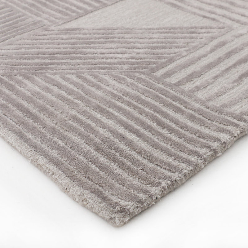 Tapis gris touffeté à la main Mauve-lous, Tapis de couloir 2 pi 6 po x 9 pi