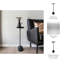Modern Metal Accent Table with Round Tray Top - 25" Black Side Table for Living Room or Bedroom