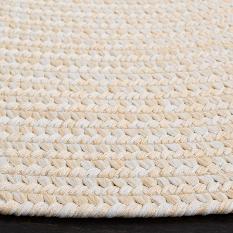 Morton Handmade Flatweave Polypropylene Area Indoor/Outdoor Area Rug in Ivory, Oval 5' x 8'