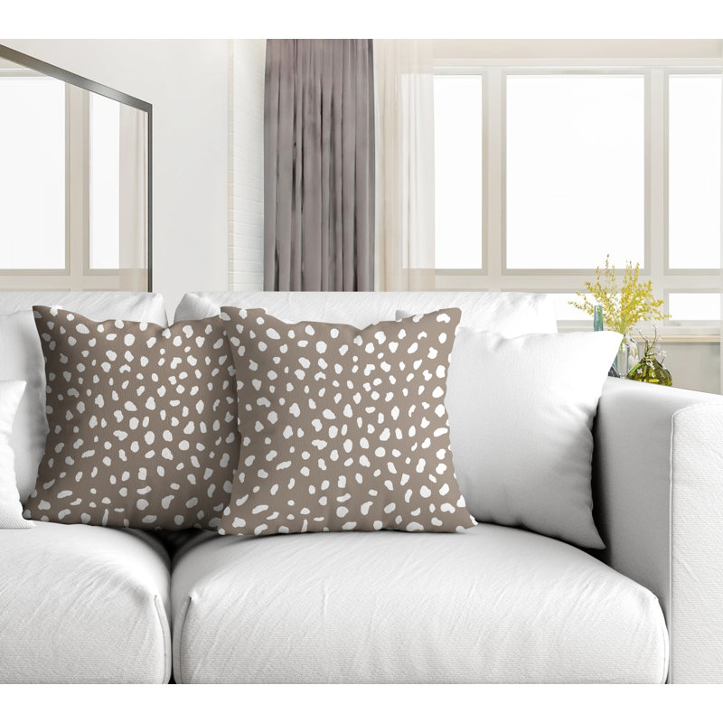Coussin décoratif intérieur / extérieur, L 17 po x H 17 po, Beige