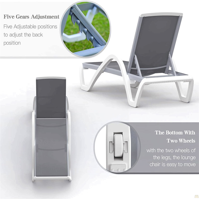 Méridiennes de patio réglables en aluminium