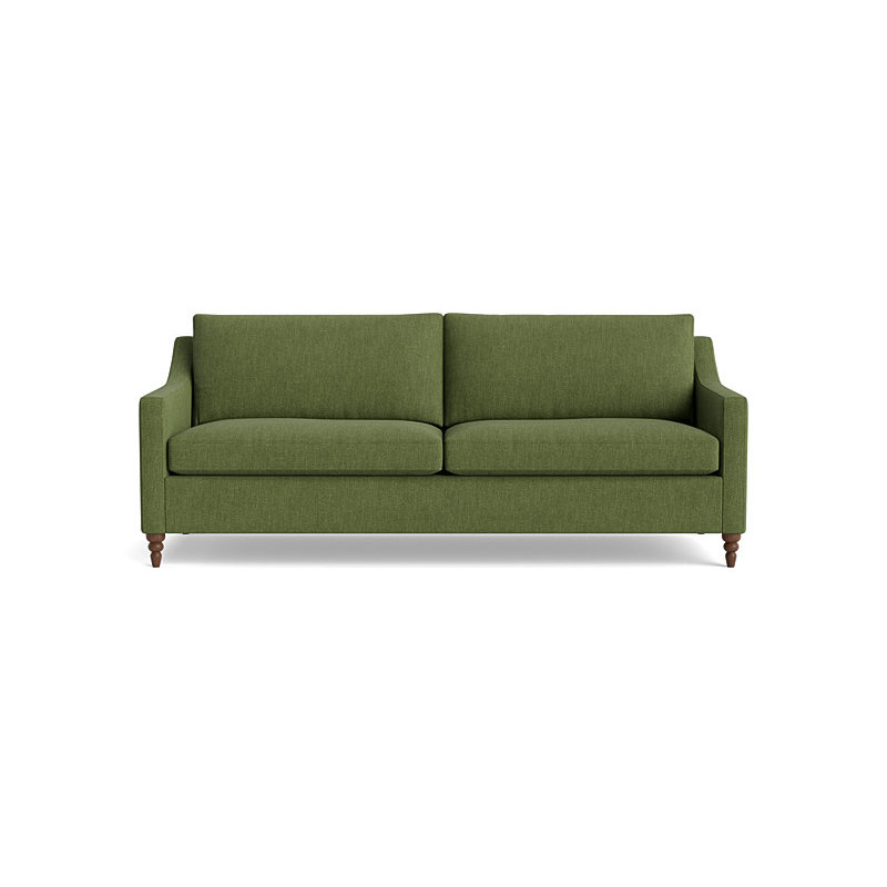 Vera Sofa (85"), Walnut Finish (Turned), Performance Weave - Basil