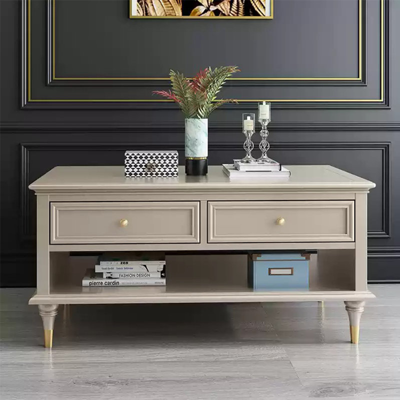 Eco-painted waterproof coffee table, Champagne, 19.29" H x 47.24" L x 26.77" W