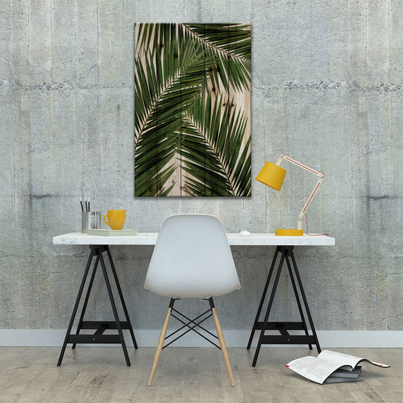 «Palm Leaf III» par Orara Studio, impression sur bois sans cadre, L 18 po x H 26 po