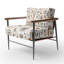 Chaise rembourrée Country Farmhouse - Fauteuil brun à motif cachemire neutre Bloom-2094323971