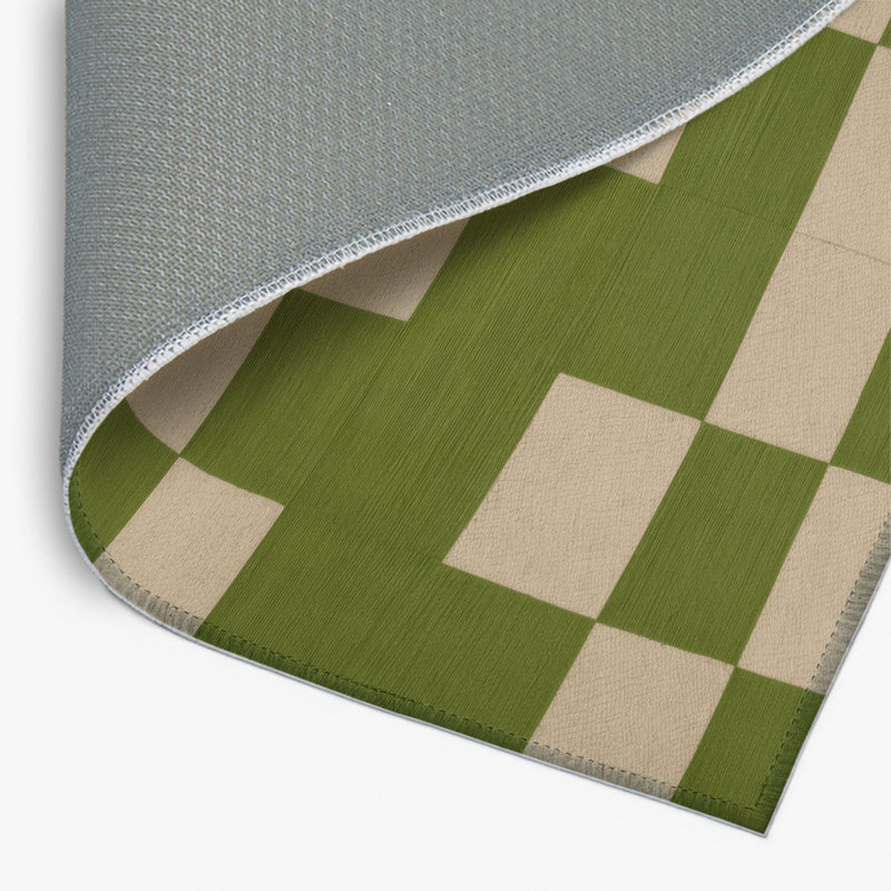 Tapis d'intérieur et d'extérieur à carreaux beige, Rectangulaire 2 pi x 3 pi