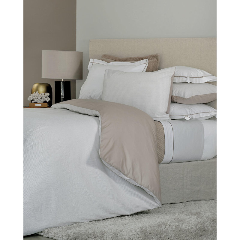 Seersucker Sham, White/Gray, Standard/Twin