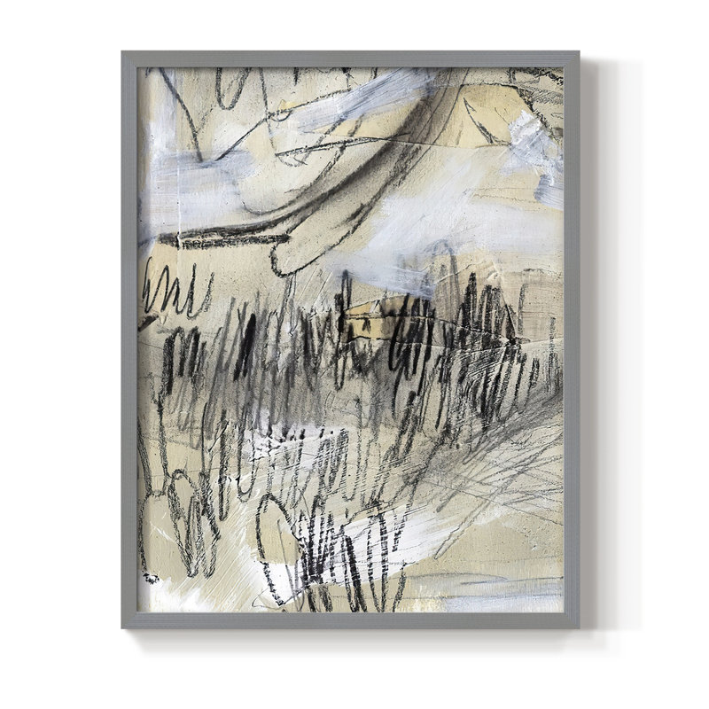 «Masked Notes III», reproduction encadrée - bois massif, H 10 po x l 8 po, Gris