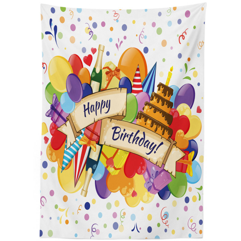 Birthday Tablecloth, 84" L x 60" W