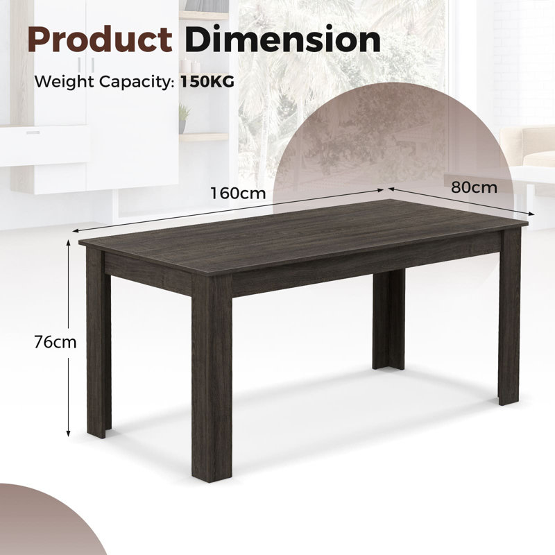Servulo Rectangular Dining Table, Grey