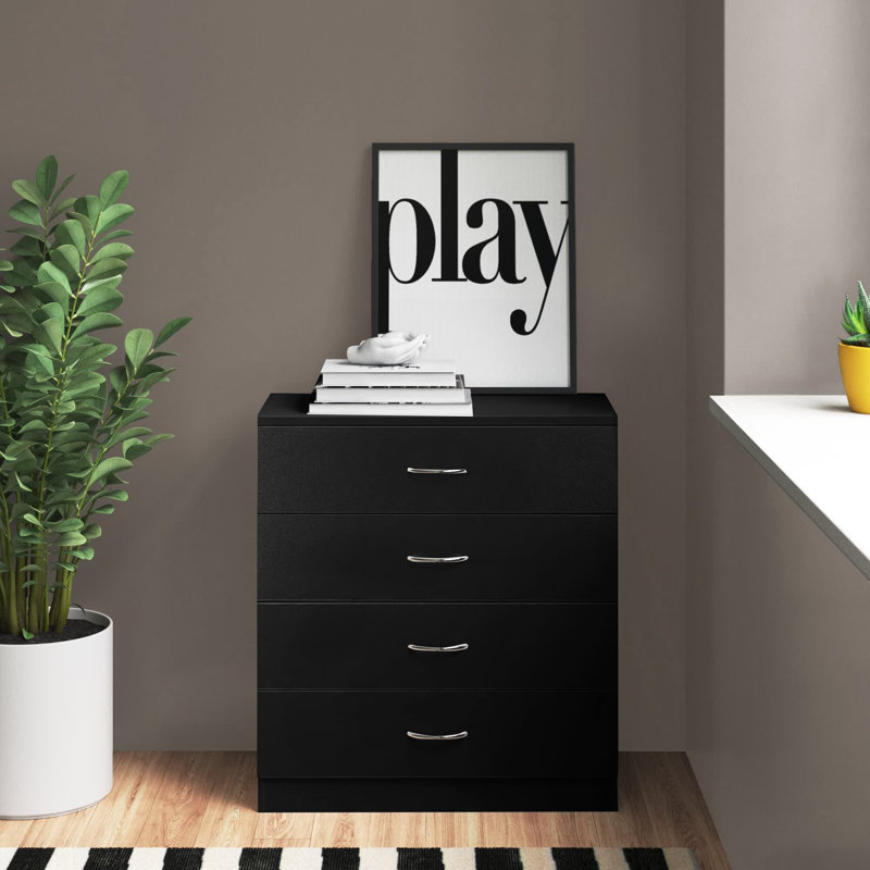 Brightyn 25.98'' W 4 - Drawer Dresser, Black